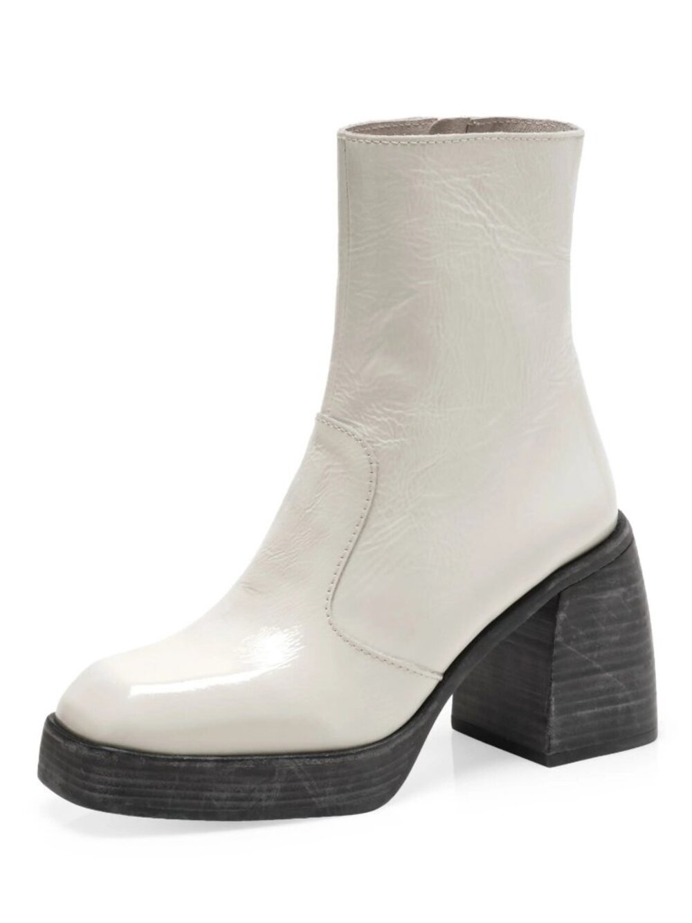Free People Ruby Shine Platform Women's Leather Boots Off White Size 39.5 / US 9